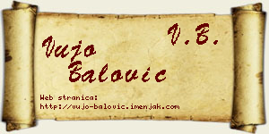 Vujo Balović vizit kartica